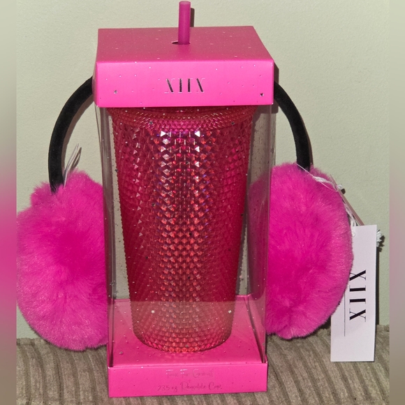 XIIX Adorable Faux Fur Earmuffs and Tumbler Set - Picture 7 of 7